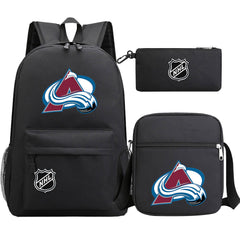 Colorado Avalanche Hockey League  Printed Schoolbag Backpack Shoulder Bag Pencil Bag 3pcs set for Kids Students