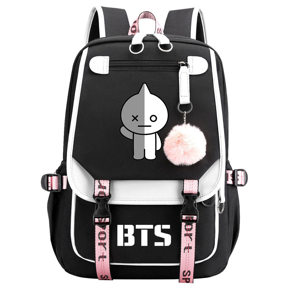BTS Van Waterproof Backpack School Notebook Travel Bag USB Charging