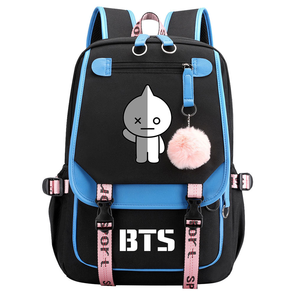 BTS Van Waterproof Backpack School Notebook Travel Bag USB Charging