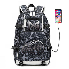 Los Angeles Clippers Basketball George USB Charging Backpack School Notebook Travel Bags