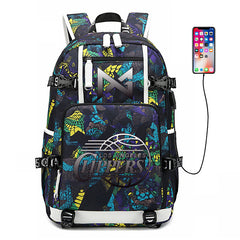 Los Angeles Clippers Basketball George USB Charging Backpack School Notebook Travel Bags