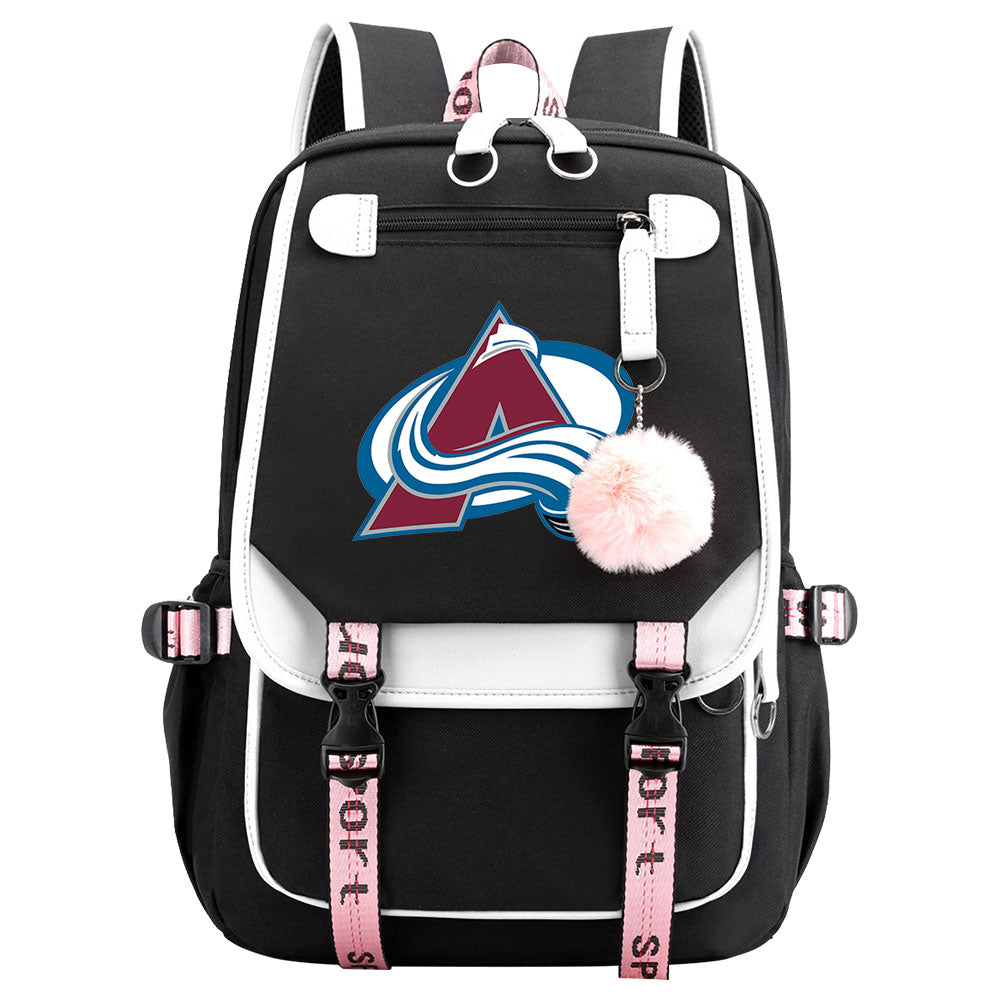 Colorado Avalanche  Hockey League Waterproof Backpack School Notebook Travel Bag USB Charging