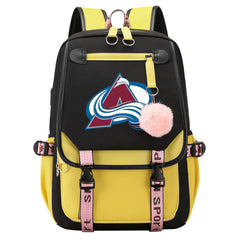 Colorado Avalanche  Hockey League Waterproof Backpack School Notebook Travel Bag USB Charging