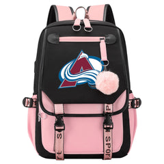 Colorado Avalanche  Hockey League Waterproof Backpack School Notebook Travel Bag USB Charging