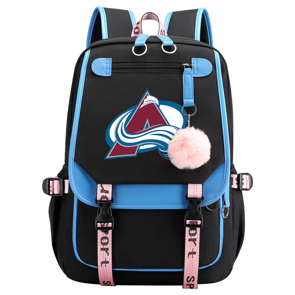 Colorado Avalanche  Hockey League Waterproof Backpack School Notebook Travel Bag USB Charging