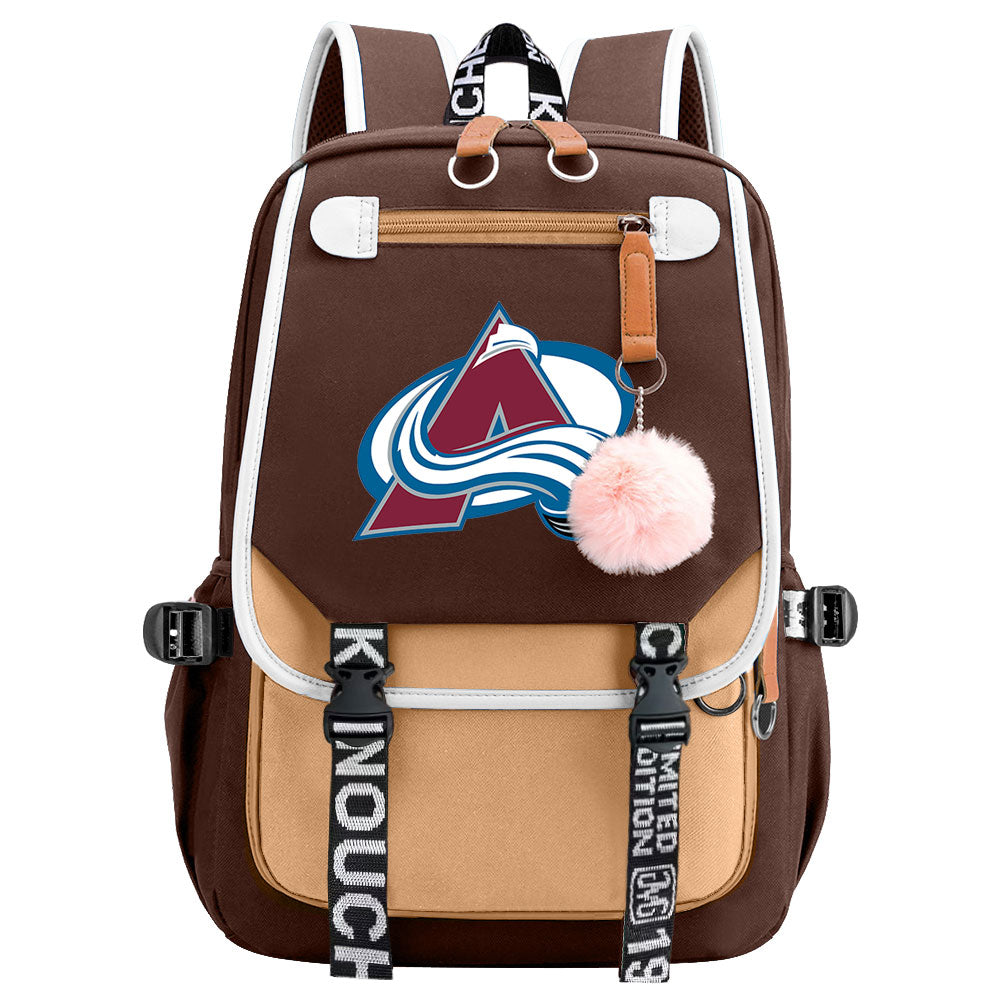 Colorado Avalanche  Hockey League Waterproof Backpack School Notebook Travel Bag USB Charging