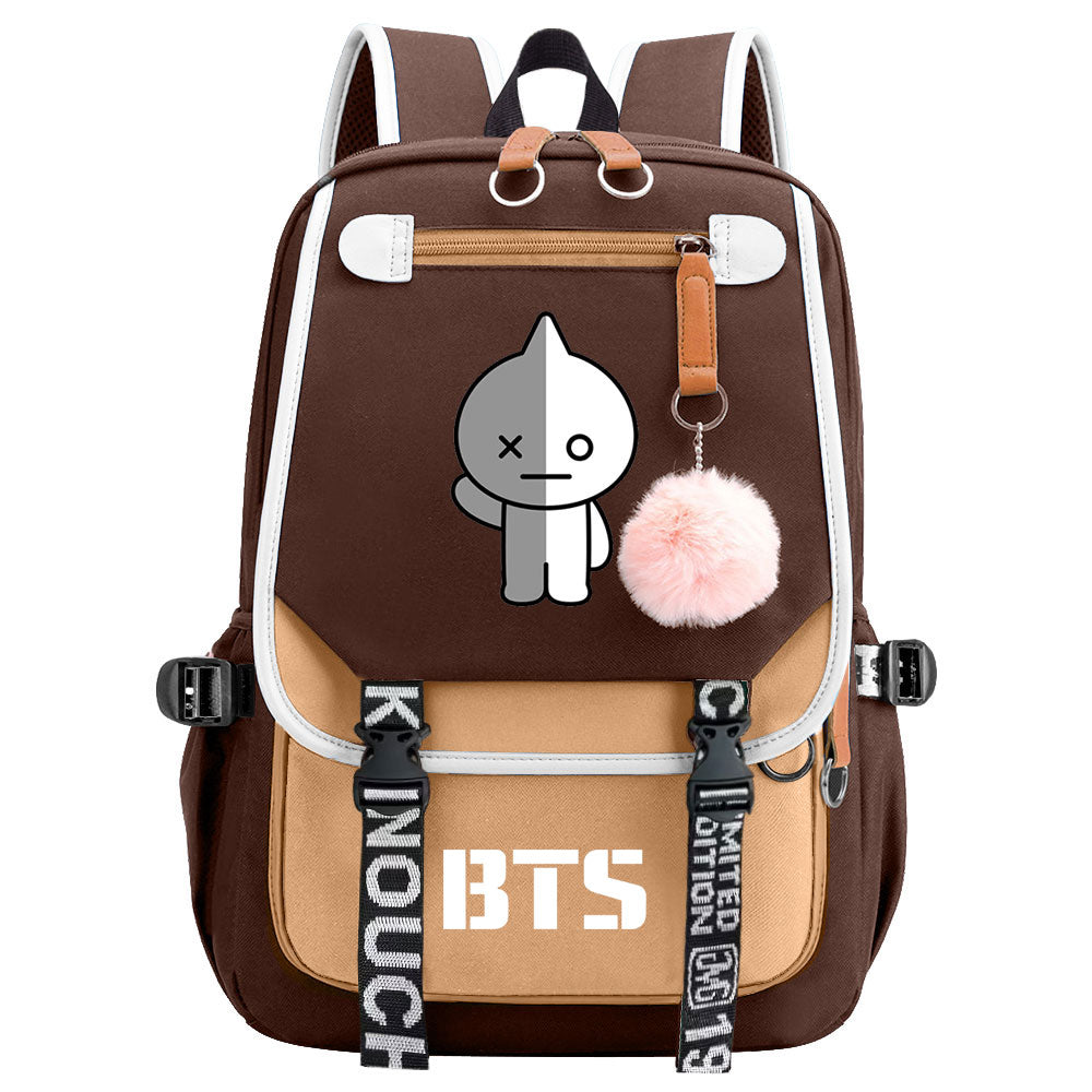 BTS Van Waterproof Backpack School Notebook Travel Bag USB Charging