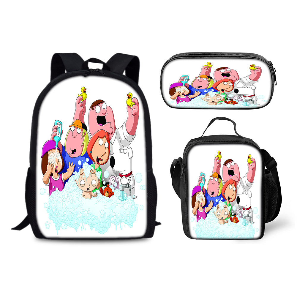 Family Guy Backpack Schoolbag Lunch Bag Pencil Bag for Kids Students 3PCS