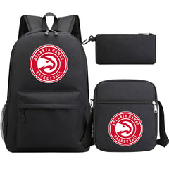 Atlanta Hawks Schoolbag Backpack Shoulder Bag Pencil Bag 3pcs set for Kids Students