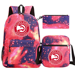 Atlanta Hawks Schoolbag Backpack Shoulder Bag Pencil Bag 3pcs set for Kids Students