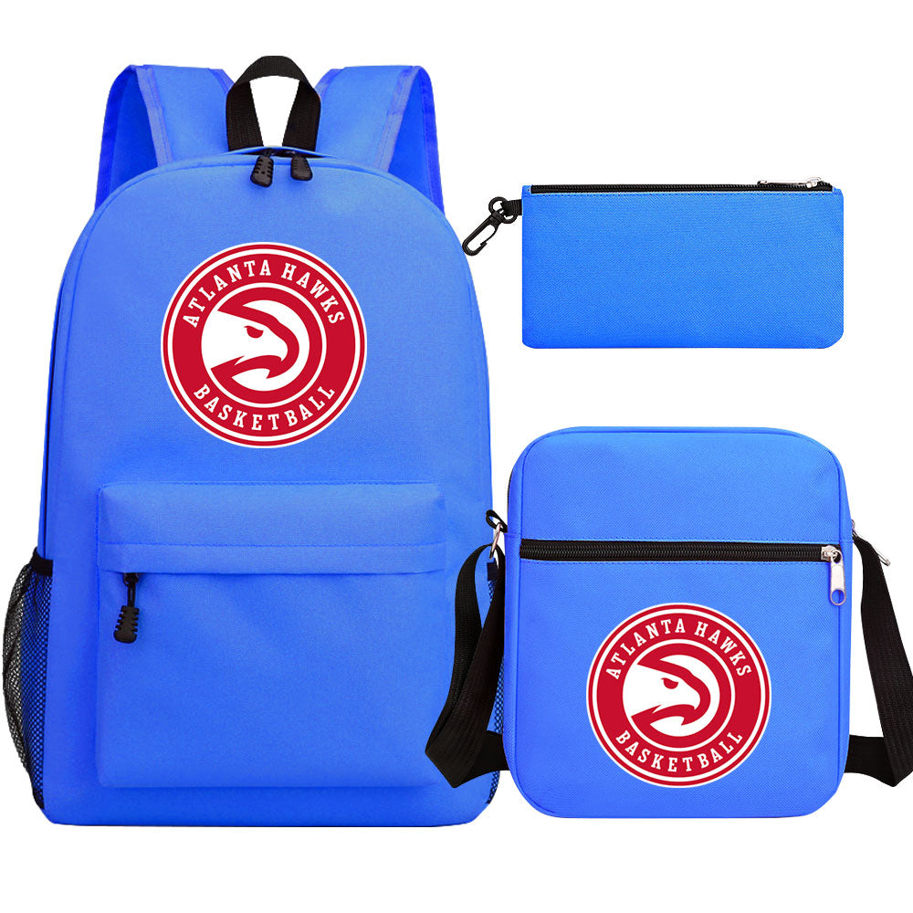 Atlanta Hawks Schoolbag Backpack Shoulder Bag Pencil Bag 3pcs set for Kids Students