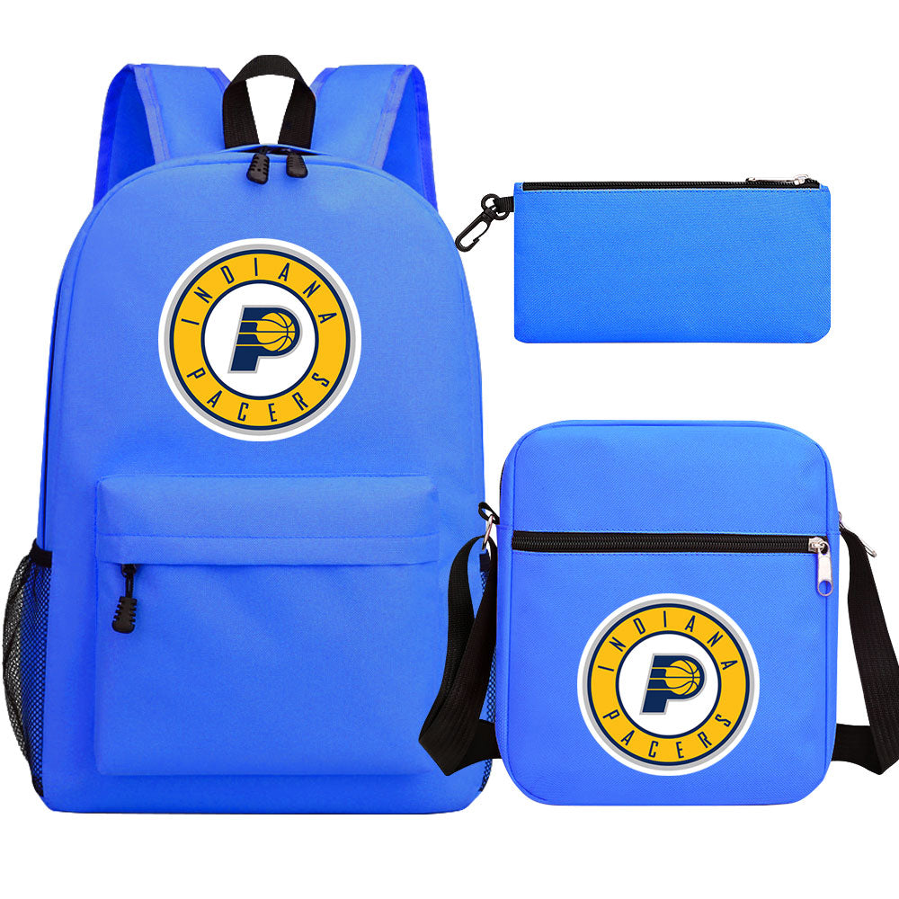 Indiana Pacers Schoolbag Backpack Shoulder Bag Pencil Bag 3pcs set for Kids Students
