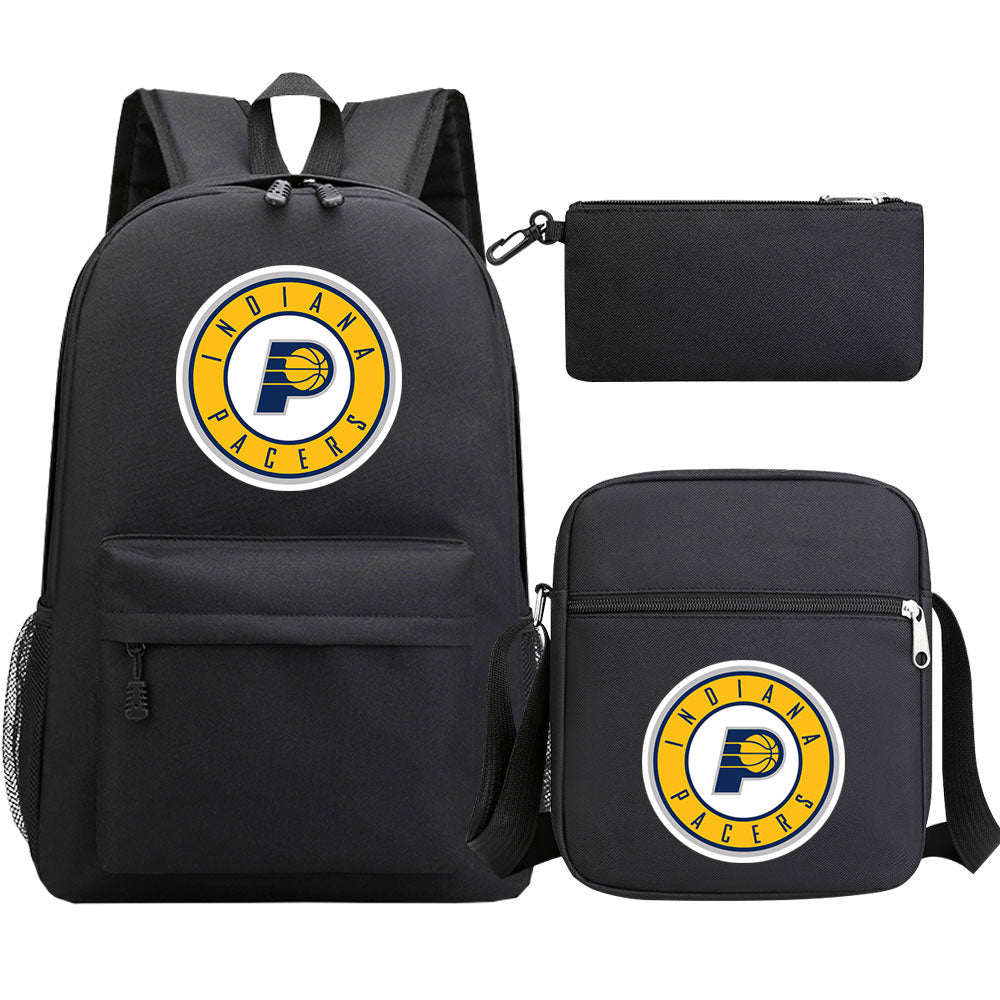 Indiana Pacers Schoolbag Backpack Shoulder Bag Pencil Bag 3pcs set for Kids Students