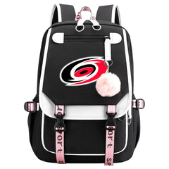 Carolina Hurricanes Hockey League Waterproof Backpack School Notebook Travel Bag USB Charging