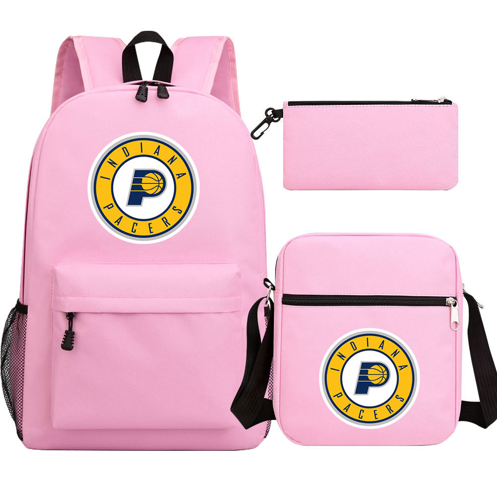 Indiana Pacers Schoolbag Backpack Shoulder Bag Pencil Bag 3pcs set for Kids Students