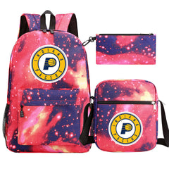 Indiana Pacers Schoolbag Backpack Shoulder Bag Pencil Bag 3pcs set for Kids Students