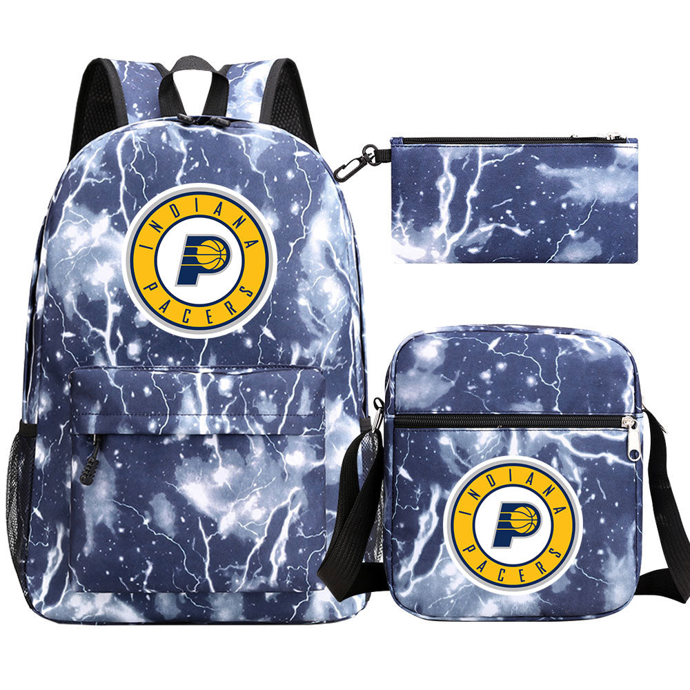 Indiana Pacers Schoolbag Backpack Shoulder Bag Pencil Bag 3pcs set for Kids Students