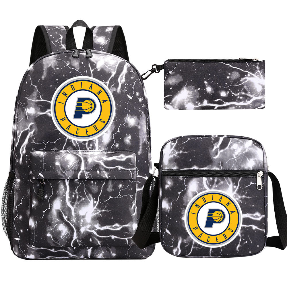 Indiana Pacers Schoolbag Backpack Shoulder Bag Pencil Bag 3pcs set for Kids Students
