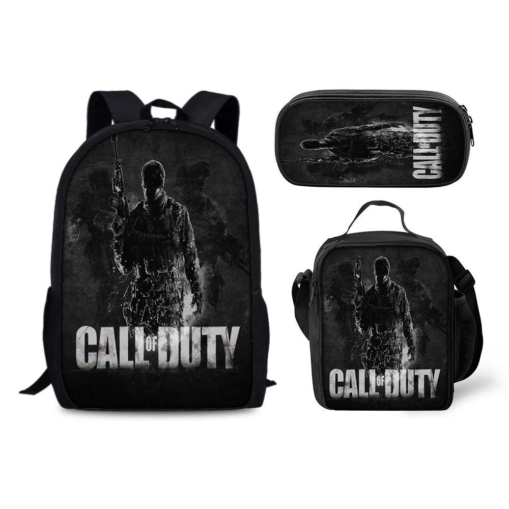 Call of Duty Backpack Schoolbag Lunch Bag Pencil Bag for Kids Students 3PCS