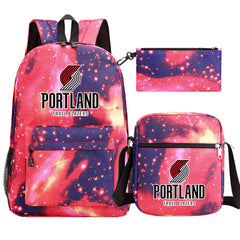 Portland Trail Blazers Schoolbag Backpack Shoulder Bag Pencil Bag 3pcs set for Kids Students