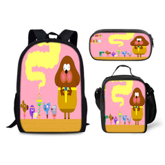 Hey Duggee Backpack Schoolbag Lunch Bag Pencil Bag for Kids Students 3PCS