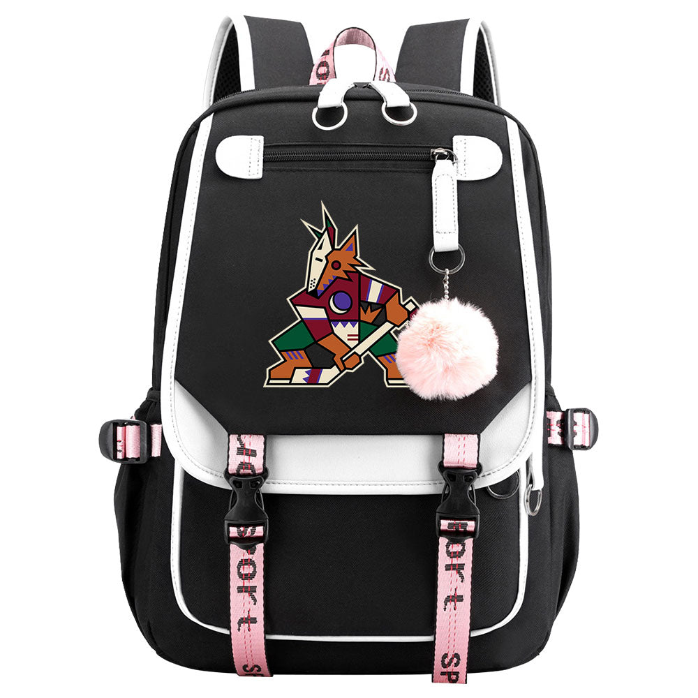 Arizona Coyotes Hockey League Waterproof Backpack School Notebook Travel Bag USB Charging