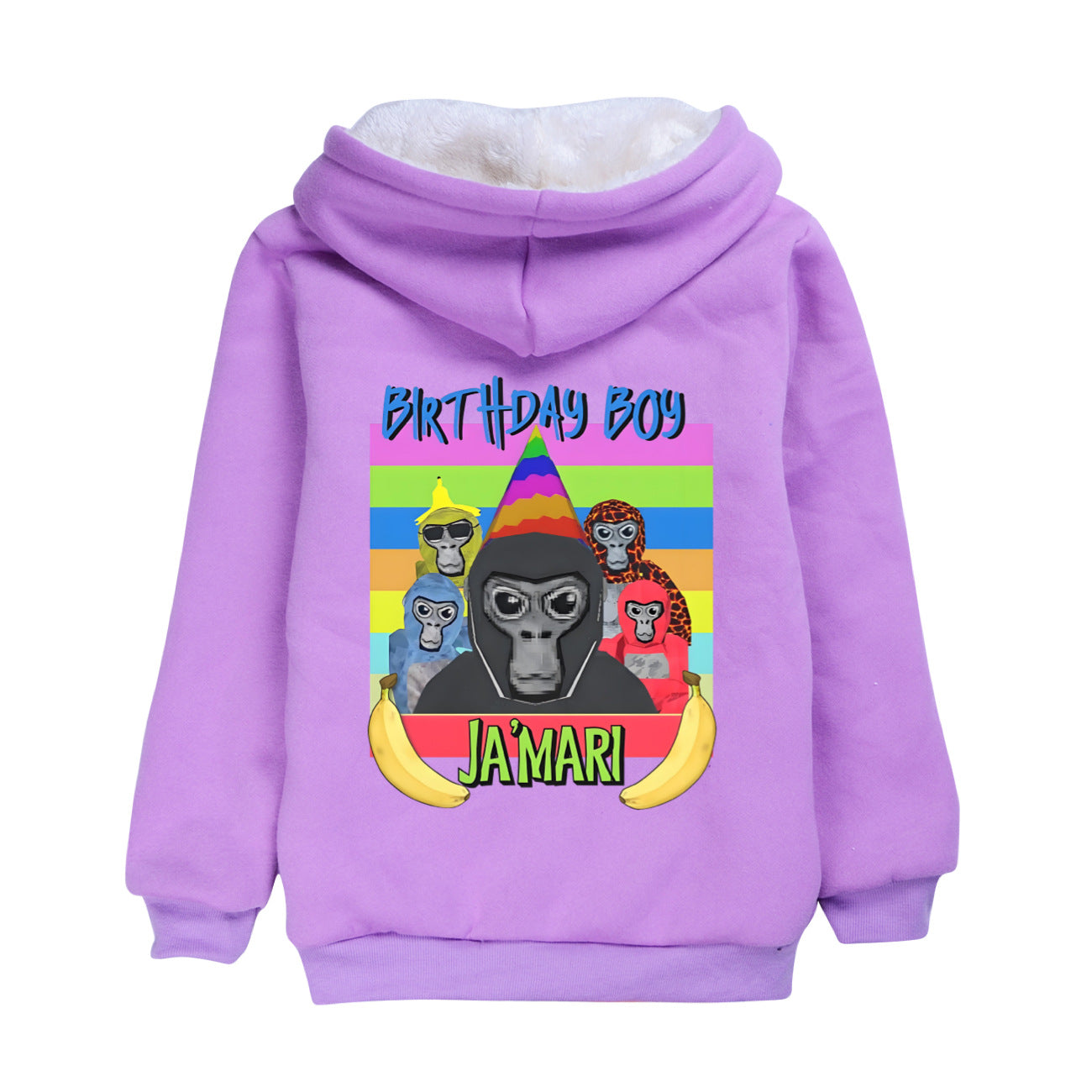 Gorilla Tag Sherpa Lined Hoodie Fleece Sweatshirt Full Zip Hooded Jacket for Kids