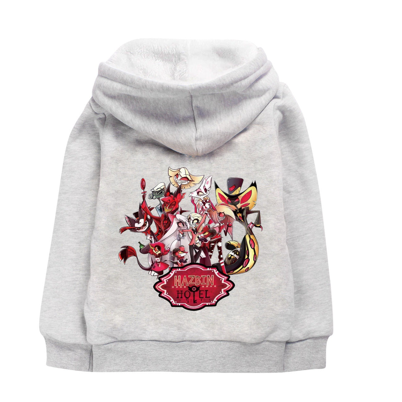 Hazbin Hotel Superstar Sherpa Lined Hoodie Fleece Sweatshirt Full Zip Hooded Jacket for Kids