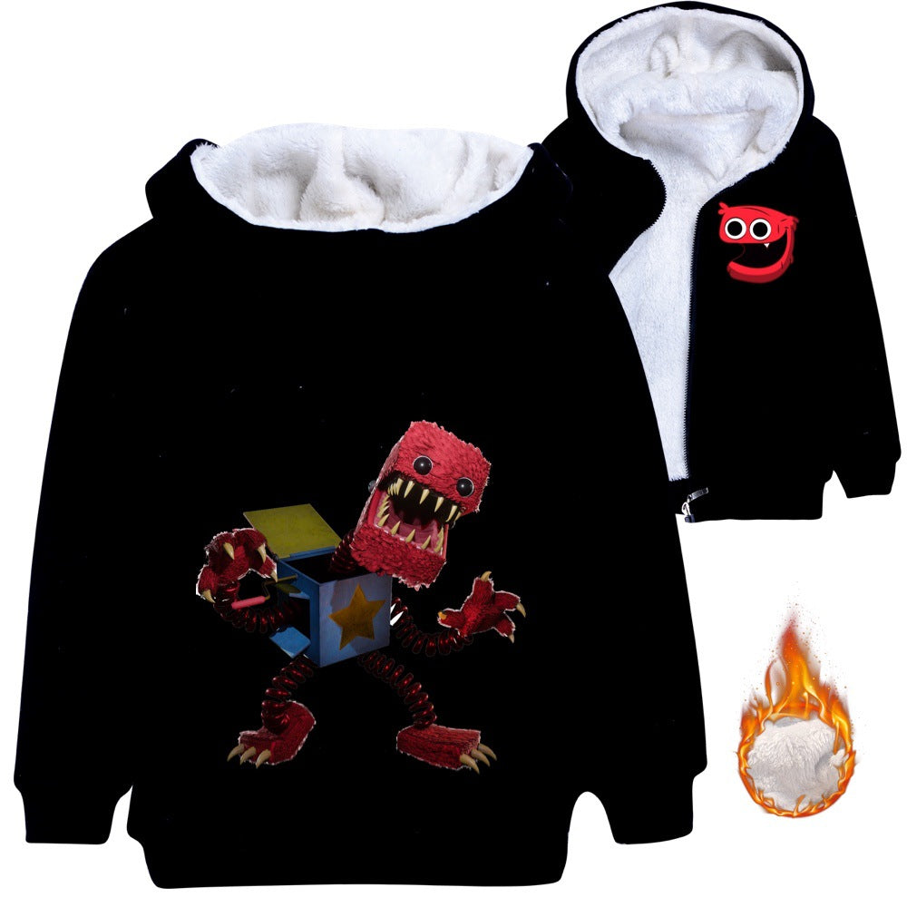 Project Playtime Boxy Boo Sherpa Lined Hoodie Fleece Sweatshirt Full Zip Hooded Jacket for Kids