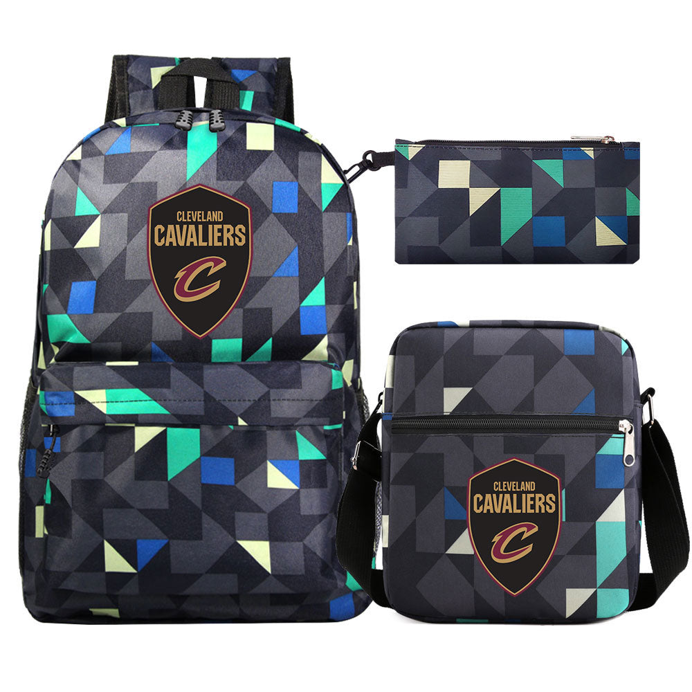Cleveland Cavaliers Schoolbag Backpack Shoulder Bag Pencil Bag 3pcs set for Kids Students