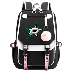 Dallas Stars Hockey League Waterproof Backpack School Notebook Travel Bag USB Charging