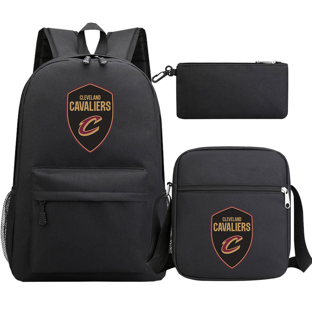 Cleveland Cavaliers Schoolbag Backpack Shoulder Bag Pencil Bag 3pcs set for Kids Students