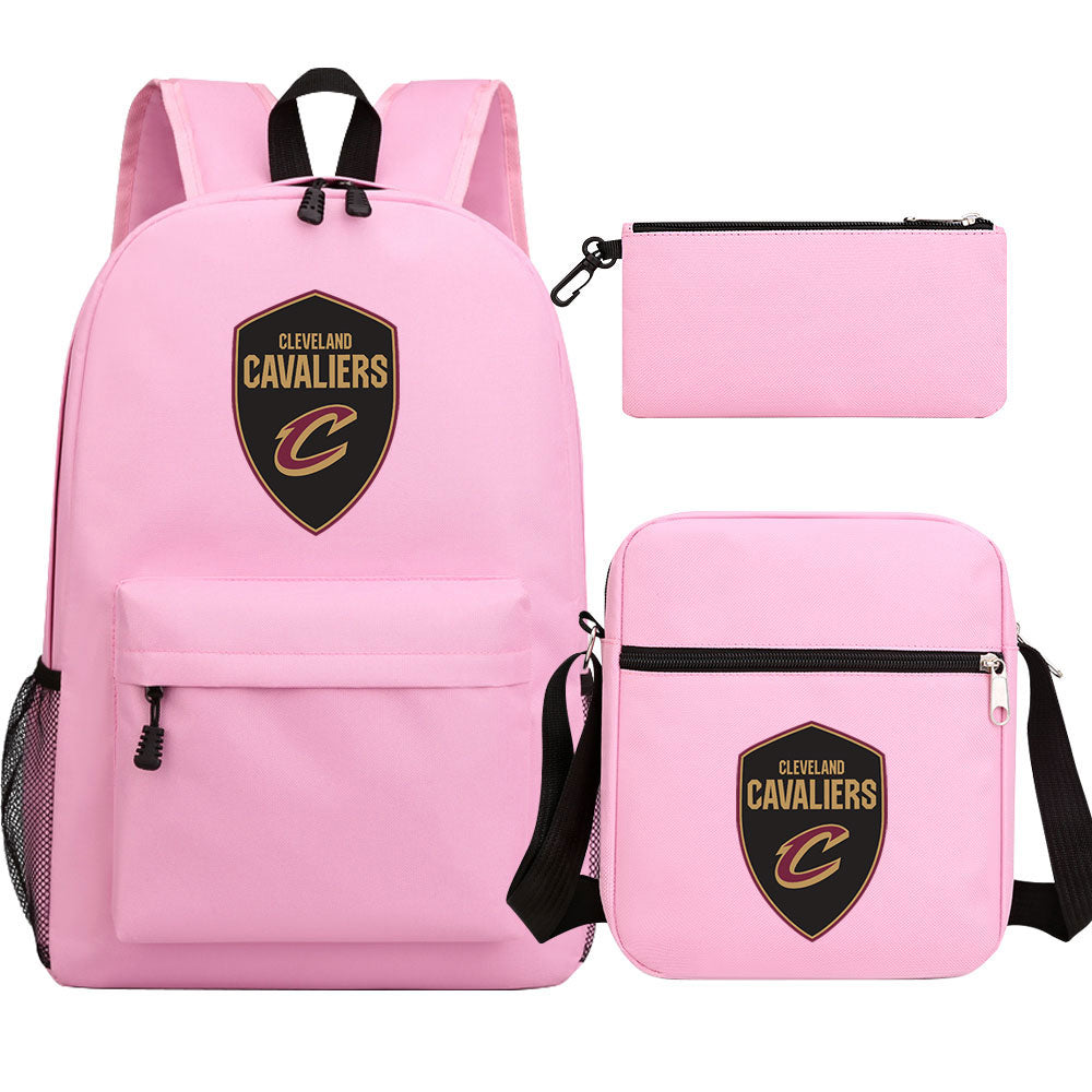 Cleveland Cavaliers Schoolbag Backpack Shoulder Bag Pencil Bag 3pcs set for Kids Students