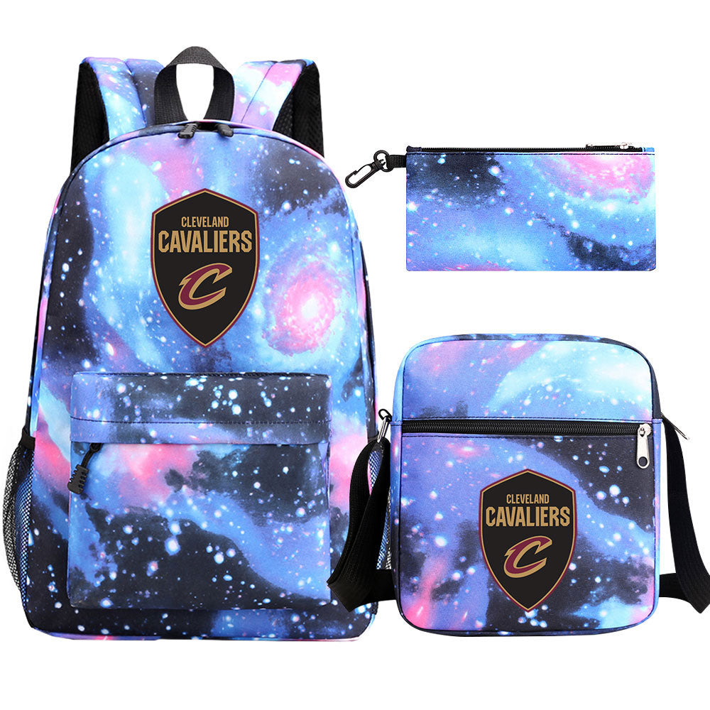 Cleveland Cavaliers Schoolbag Backpack Shoulder Bag Pencil Bag 3pcs set for Kids Students