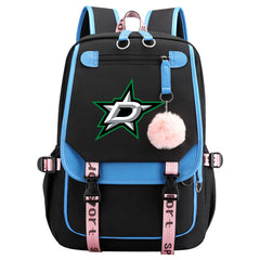 Dallas Stars Hockey League Waterproof Backpack School Notebook Travel Bag USB Charging