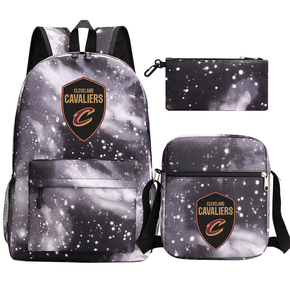 Cleveland Cavaliers Schoolbag Backpack Shoulder Bag Pencil Bag 3pcs set for Kids Students
