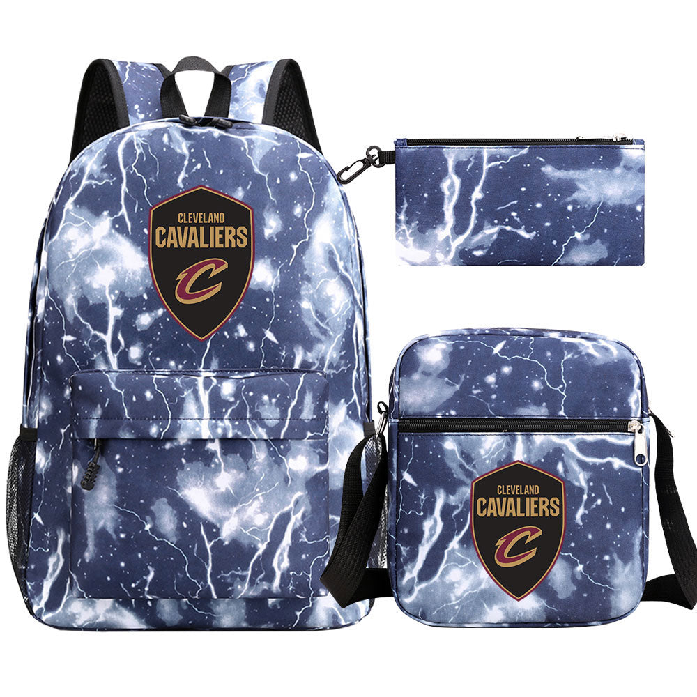 Cleveland Cavaliers Schoolbag Backpack Shoulder Bag Pencil Bag 3pcs set for Kids Students