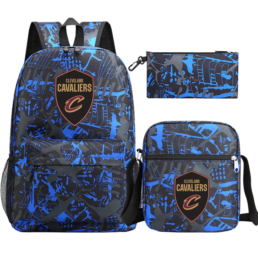 Cleveland Cavaliers Schoolbag Backpack Shoulder Bag Pencil Bag 3pcs set for Kids Students