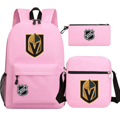 Vegas Golden Knights Hockey League  Printed Schoolbag Backpack Shoulder Bag Pencil Bag 3pcs set for Kids Students