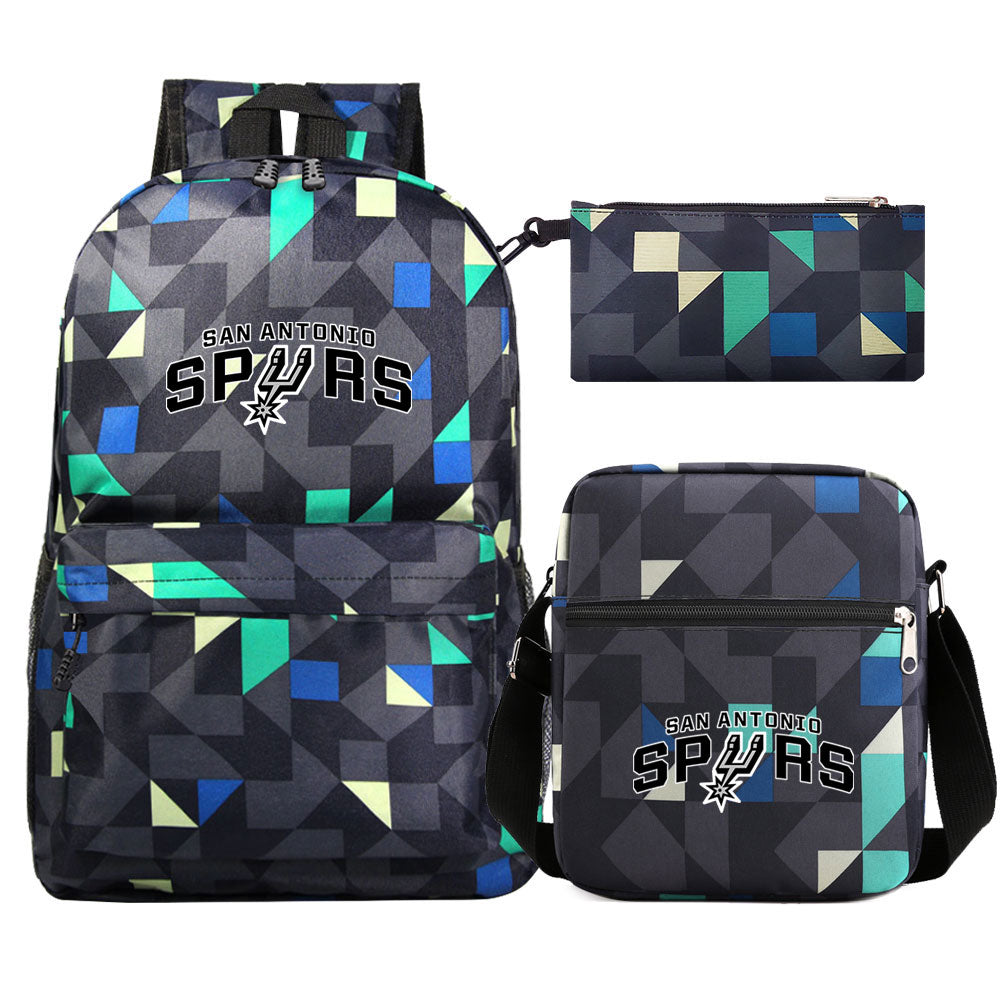 San Antonio Spurs Schoolbag Backpack Shoulder Bag Pencil Bag 3pcs set for Kids Students
