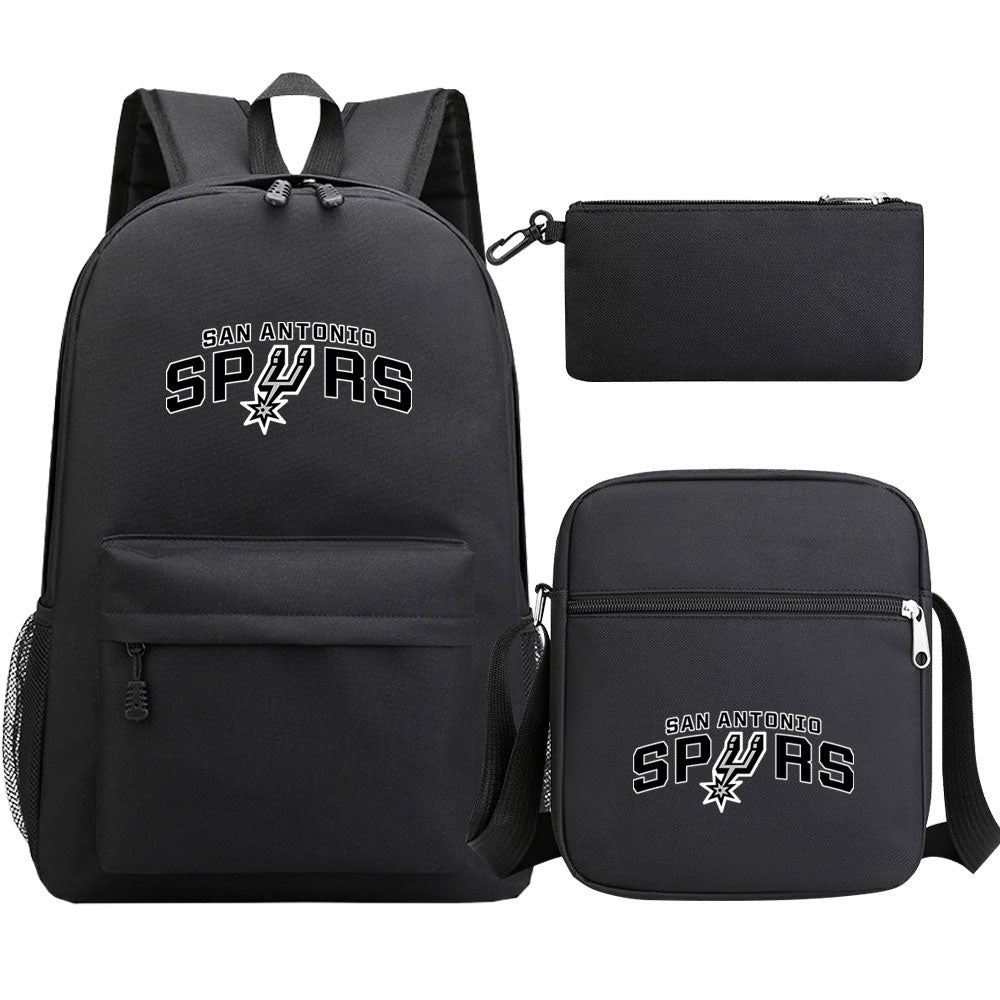 San Antonio Spurs Schoolbag Backpack Shoulder Bag Pencil Bag 3pcs set for Kids Students