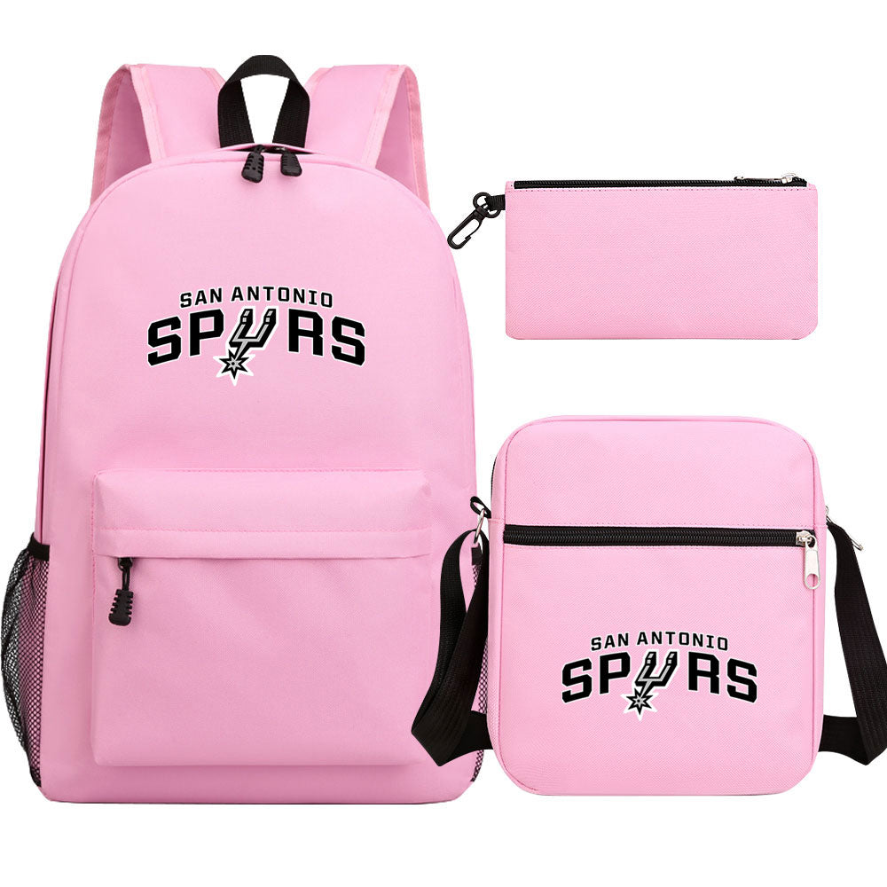 San Antonio Spurs Schoolbag Backpack Shoulder Bag Pencil Bag 3pcs set for Kids Students