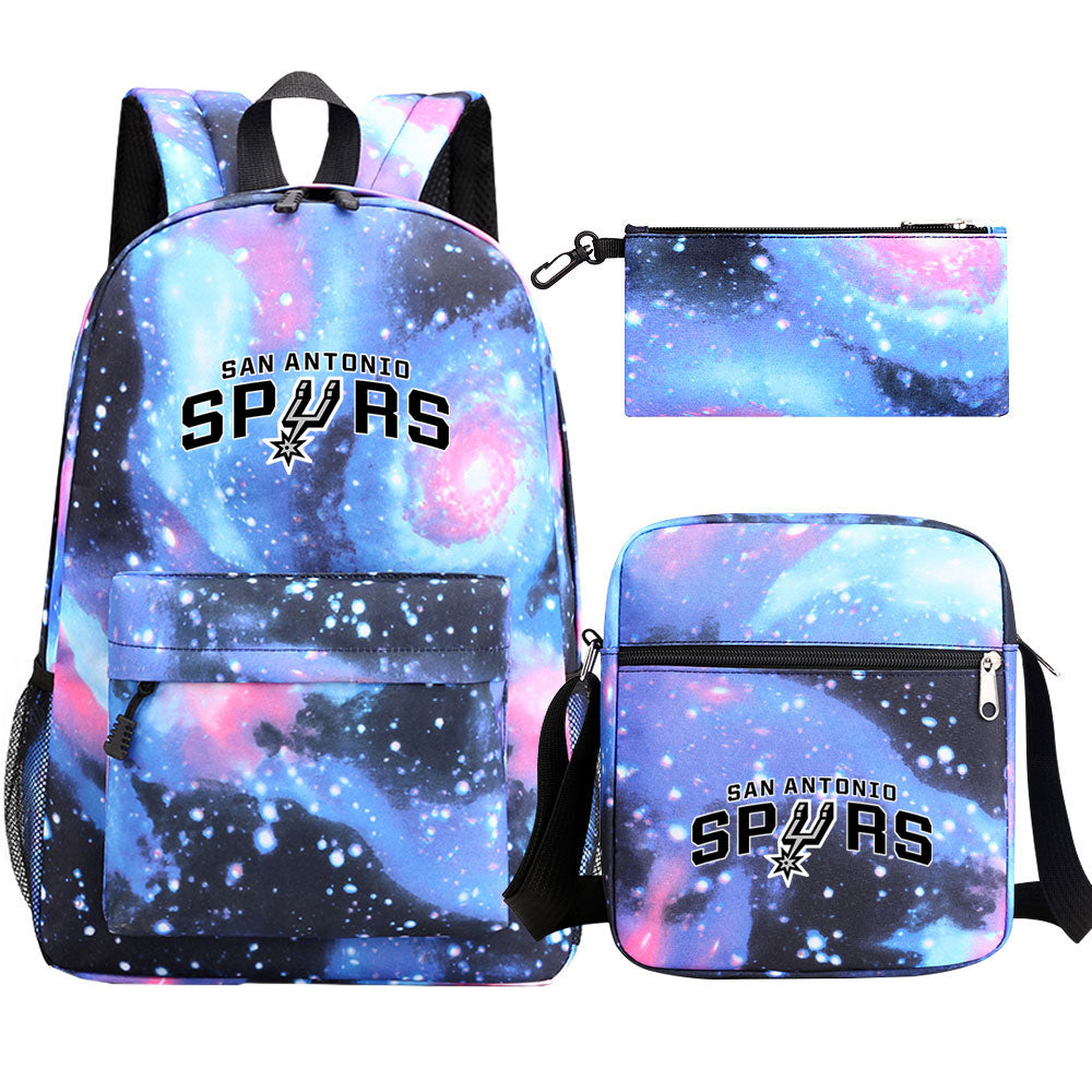 San Antonio Spurs Schoolbag Backpack Shoulder Bag Pencil Bag 3pcs set for Kids Students