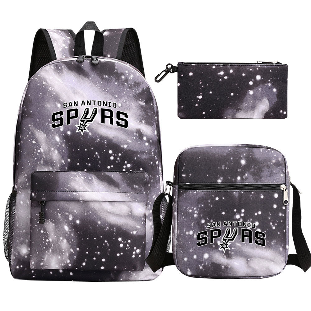 San Antonio Spurs Schoolbag Backpack Shoulder Bag Pencil Bag 3pcs set for Kids Students