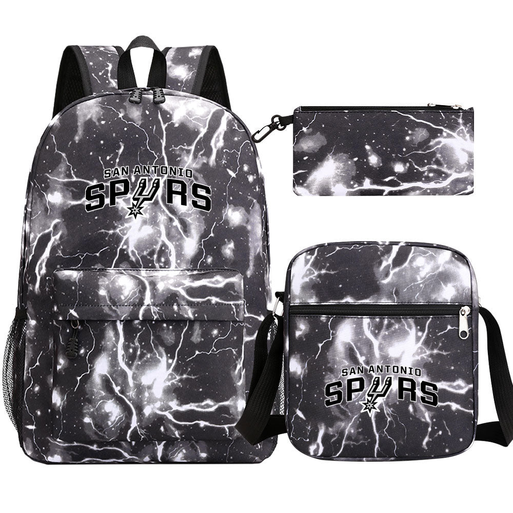 San Antonio Spurs Schoolbag Backpack Shoulder Bag Pencil Bag 3pcs set for Kids Students