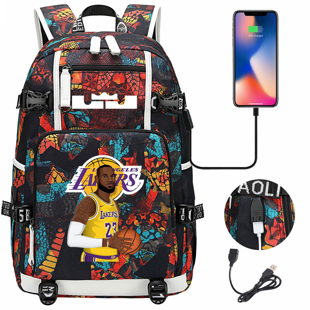 Kobe Black Mamba Curry Bucks Antetokounmpo USB Charging Backpack School Notebook Travel Bags Basketball Bag