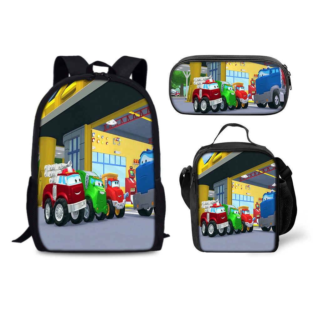 The Adventures of Chuck and Friends Backpack Schoolbag Lunch Bag Pencil Bag for Kids Students 3PCS