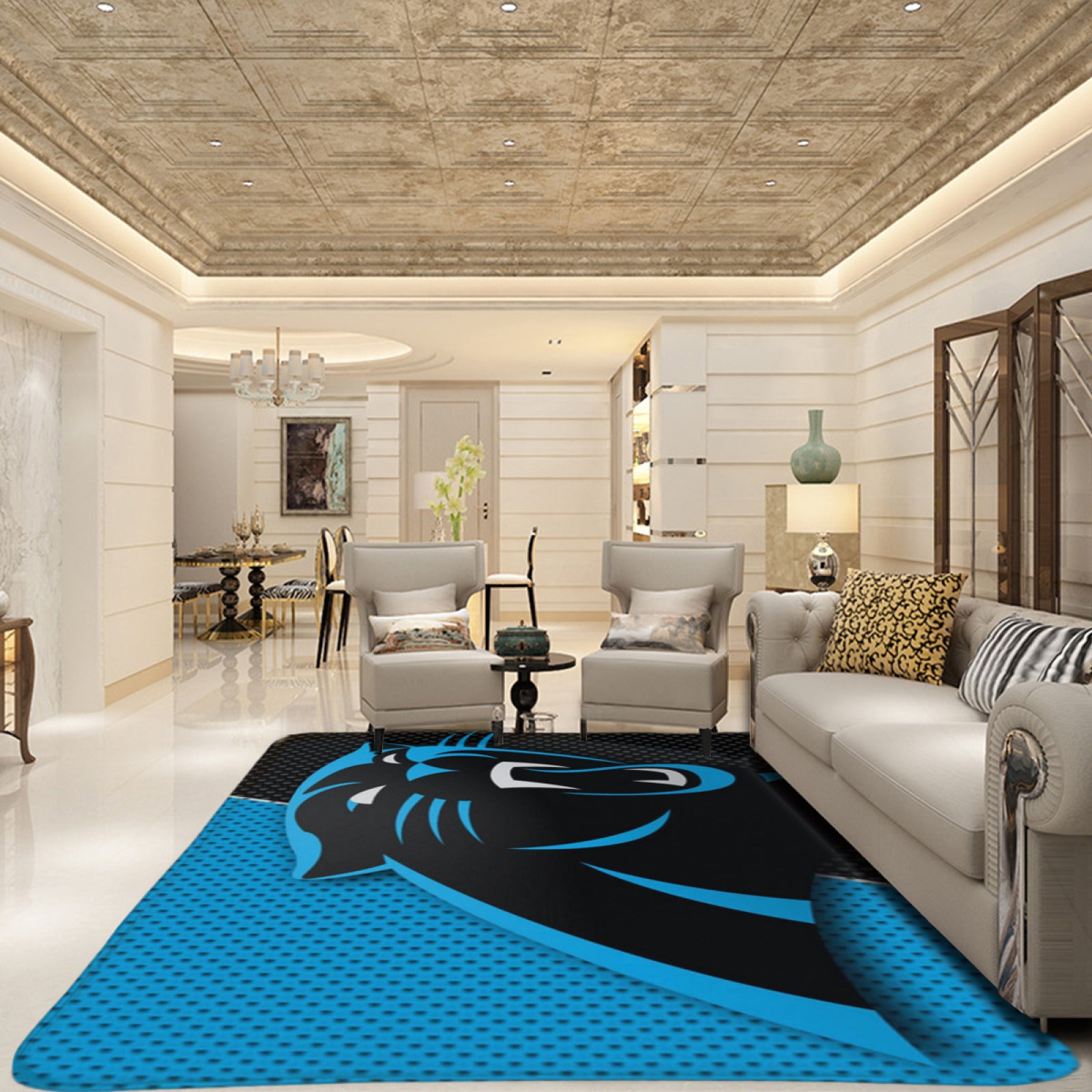 Carolina Rugby Panthers Rugs Bedroom Living Room Bathroom Carpet Mat Rug