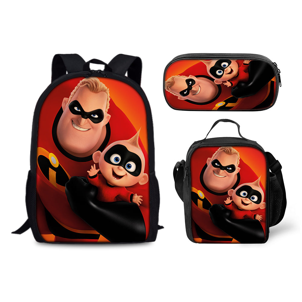 The Incredibles Backpack Schoolbag Lunch Bag Pencil Bag for Kids Students 3PCS