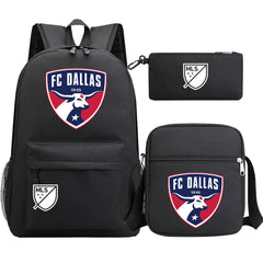 Dallas Soccer Printed Schoolbag Backpack Shoulder Bag Pencil Bag 3pcs set for Kids Students